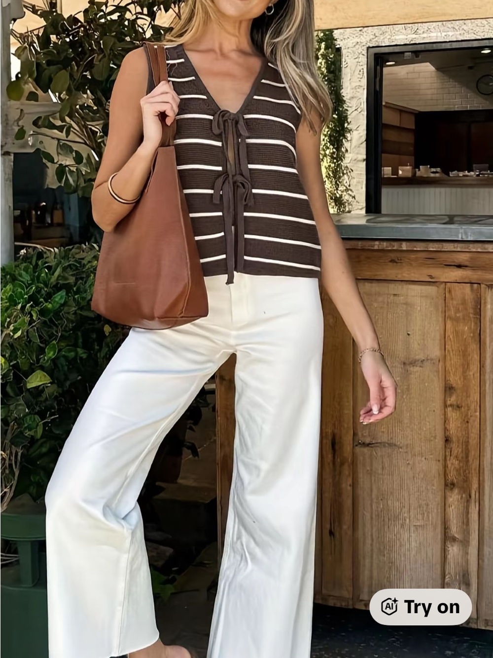 Striped vNeck Cardigan
